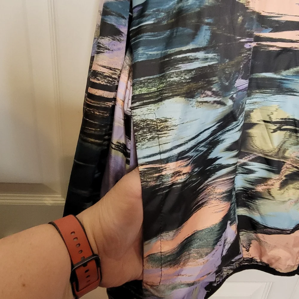 #570- TORRID- Happy Camper Multicolor Abstract Active Jacket. Sz.26W - Picture 4 of 7